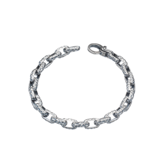 Bracciale catena martellata brunito Suali Gioielli