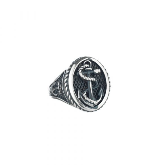 1. Anello “àncora” Grigio argento Suali Gioielli bm3007