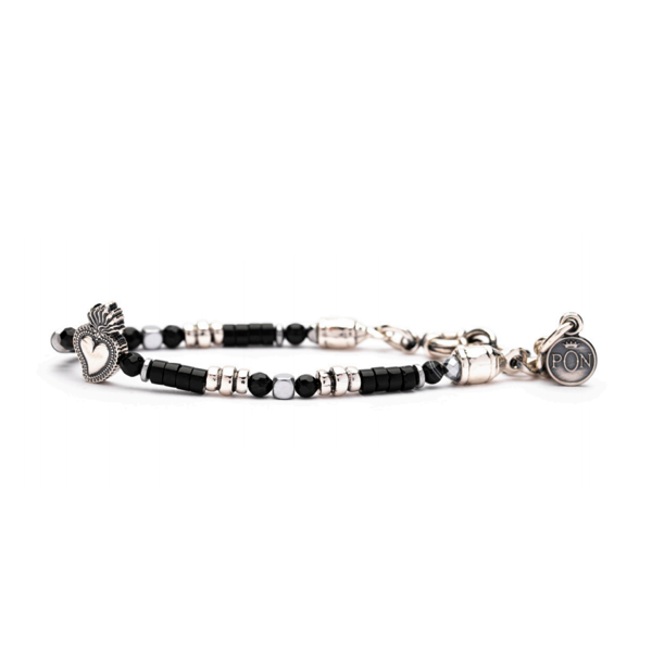 Black Sacred Heart Bracelet black Portonovo bracciali italiani