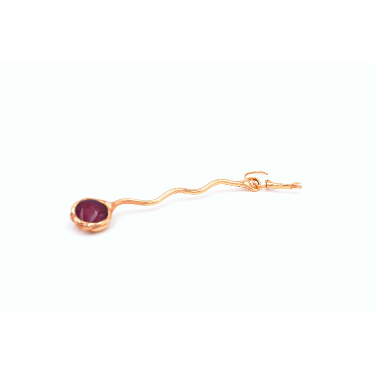2. Ruby Drop Earrings Gold BRASS Workshop brsor06