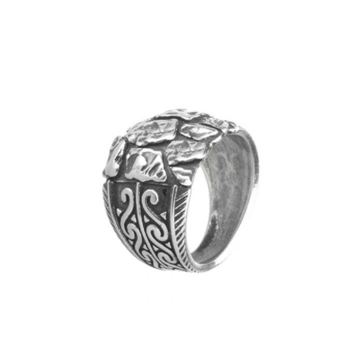 "Tuscia", silver ring burnished Suali Gioielli