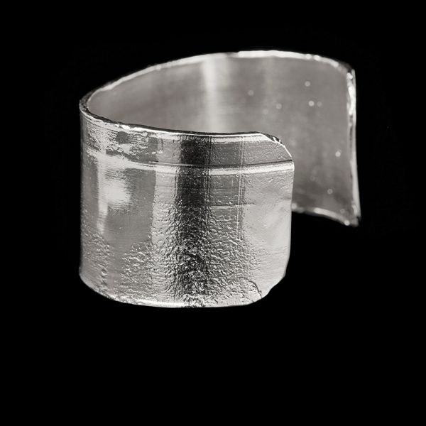 1. Slave rigid bracelet with large band silver