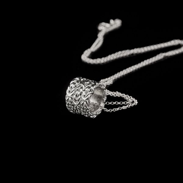 Byzantine pendant necklace silver gray BlindLab