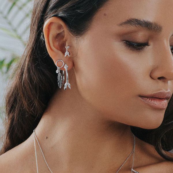 2. Asymmetrical arrow earrings rosegold Kurshuni Gioielli kx176-3n