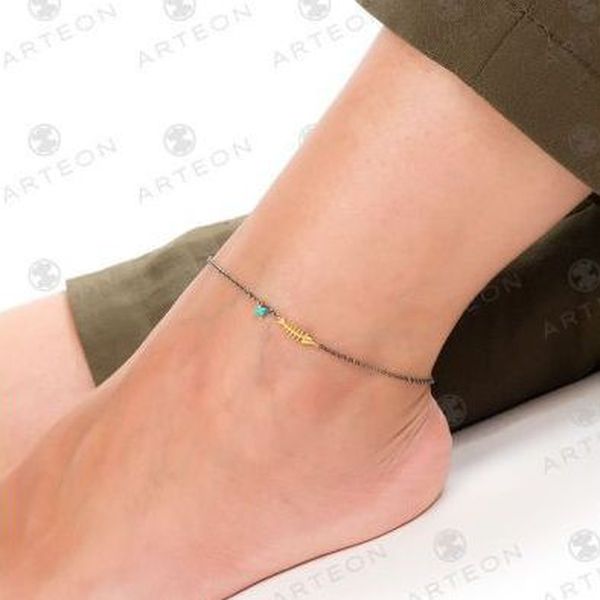 Cavigliera Con Angelo Custode E Pietra Portafortuna - Argento Placcato - Regalo Personalizzato Per Donna - 4