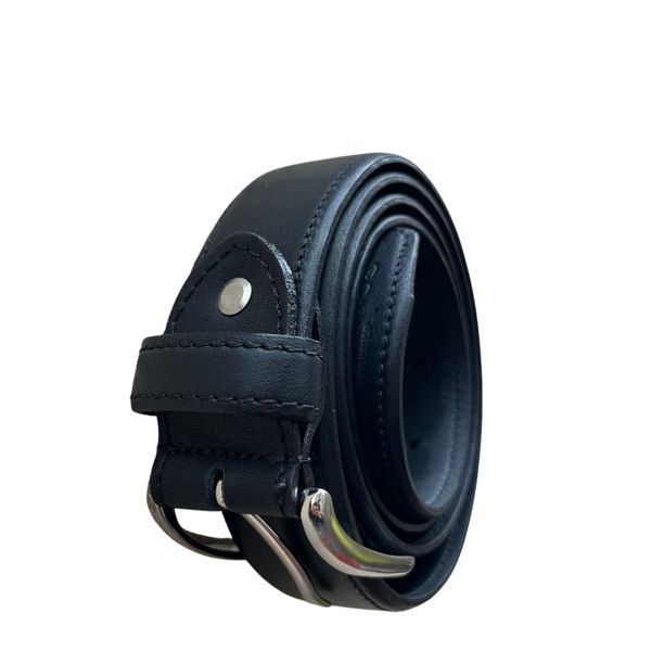 3. Handcrafted leather belt black BRASS Workshop cpa01