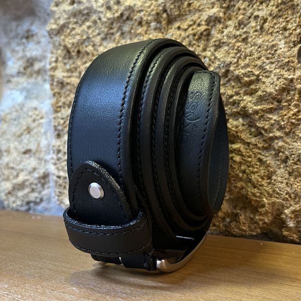 5. Handcrafted leather belt black BRASS Workshop cpa01