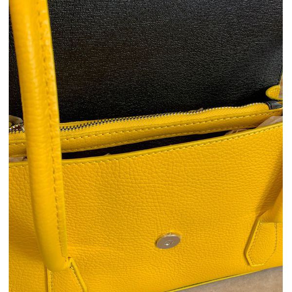 2. Borsa pelle anni 70 giallo BRASS Workshop bp06