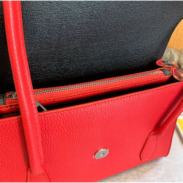 3. Borsa pelle anni 70 rosso BRASS Workshop bp06