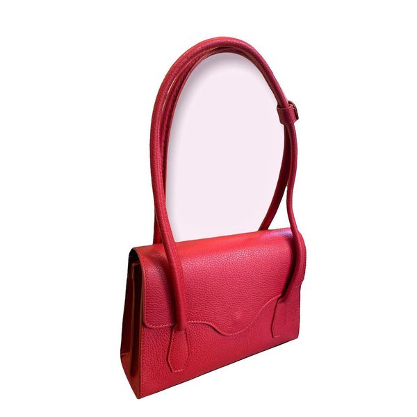 1. Borsa pelle anni 70 rosso BRASS Workshop bp06
