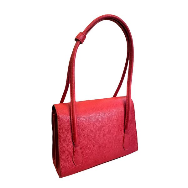 2. Borsa pelle anni 70 rosso BRASS Workshop bp06