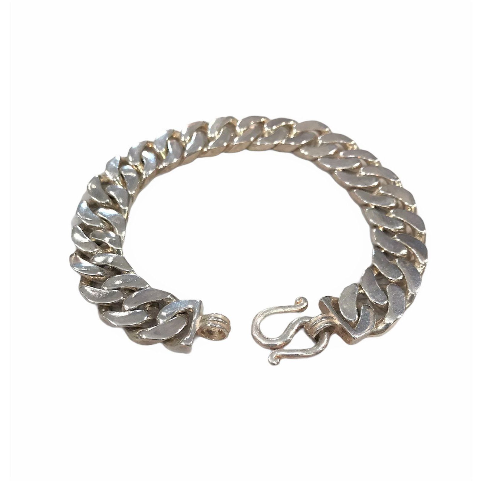 NKlaus Bracciale Donna In Argento 925 - Catena Ad Ancora Piatta Arrotolata, Lunghezza 19 Cm, Larghezza 7,3 Mm - Modello 12360