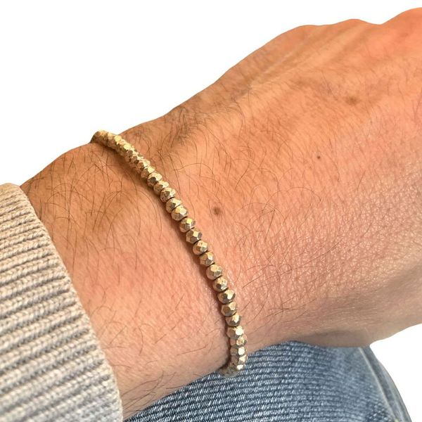 Spadarella spadino bracciale con pepite in argento 925 di diametro 3 mm e cotone nautico giallo.Fatto a mano.Unisex.Lunghezza 19cm