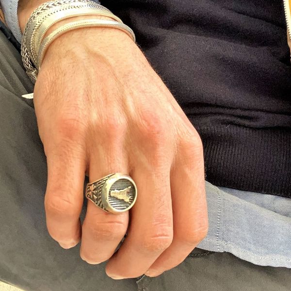 2. Anello "Sicilia" L grigio argento BRASS Workshop msr01l