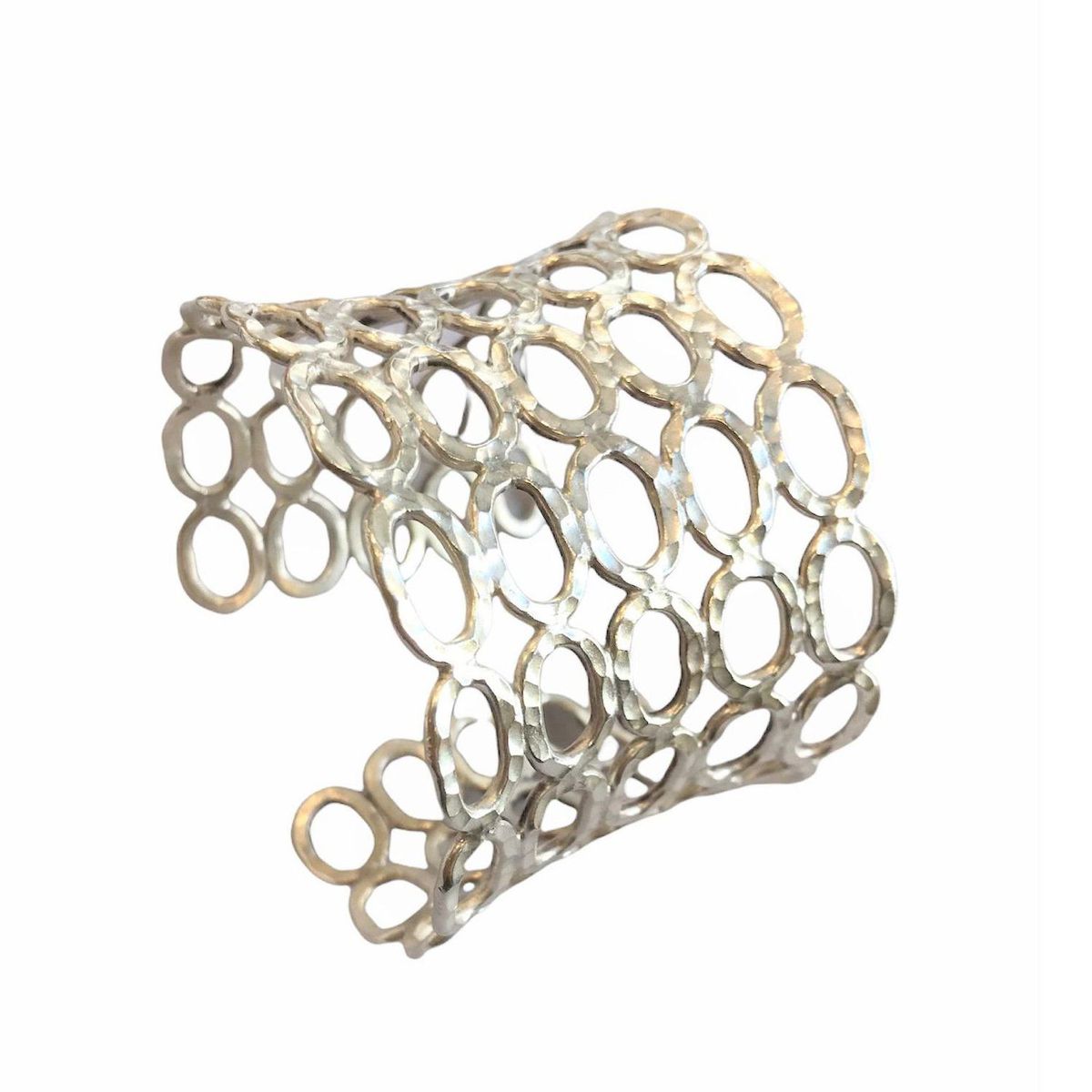 1. Perforated silver slave bracelet silver BRASS Workshop bar06