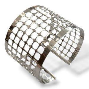 2. Rigid openwork bracelet silver gray