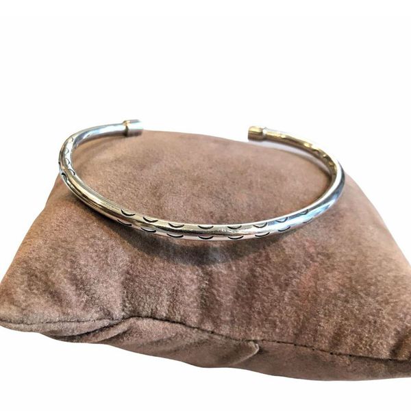 Bracciale rigido argento con incisioni argento BRASS Workshop