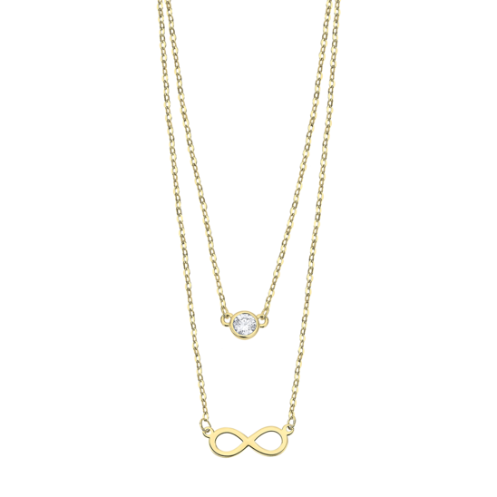 Collana argento 925 doppia catena Principe Ranocchio brillanti e corona