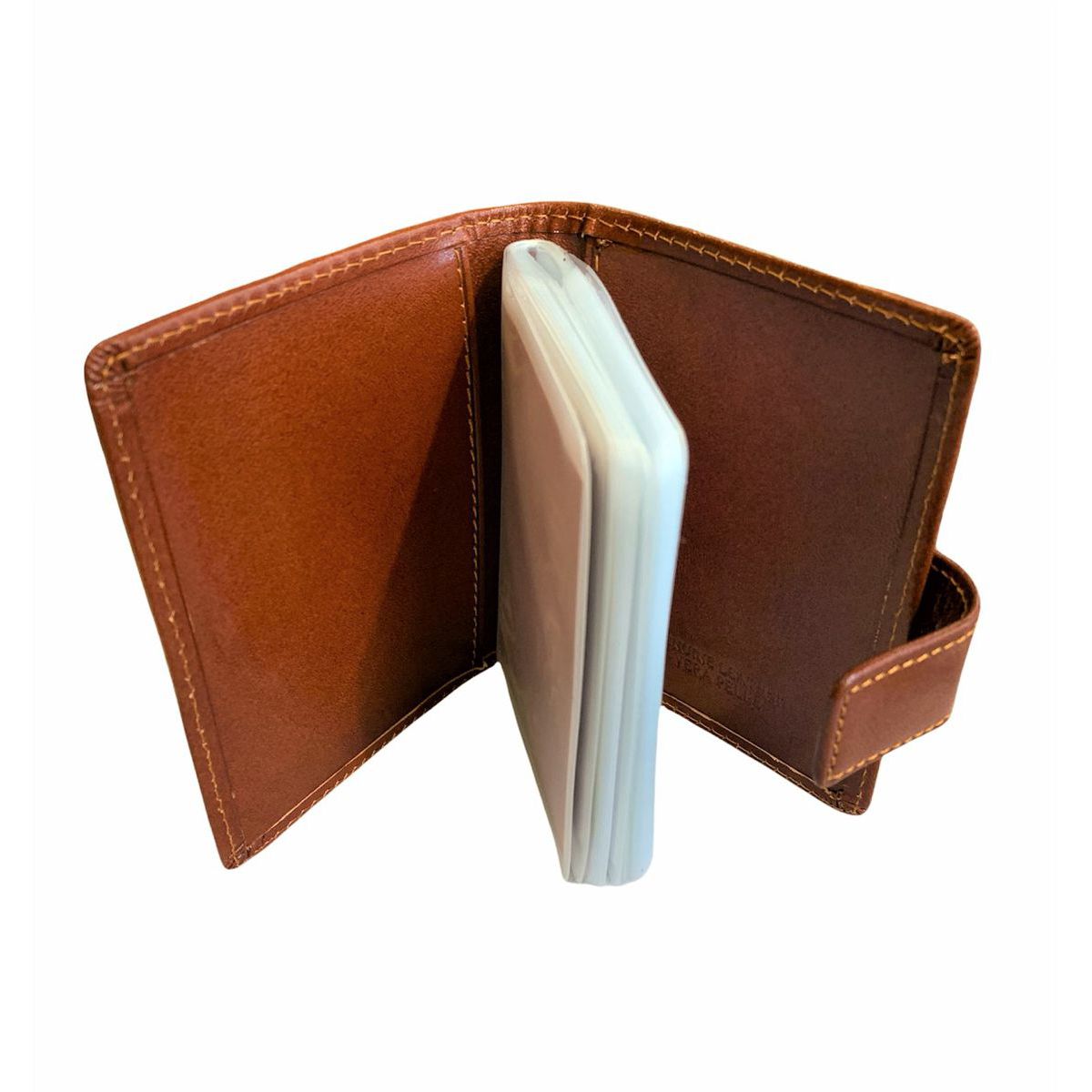 2. Card holder with plastic pockets brown BRASS Workshop 8110