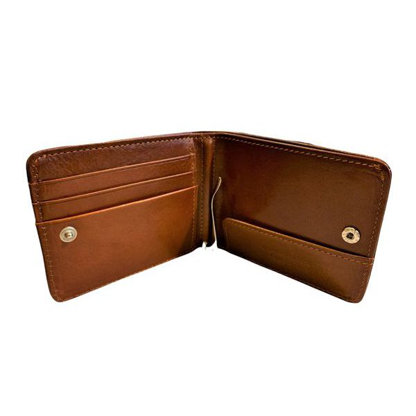 2. Leather wallet with button brown BRASS Workshop nf8593