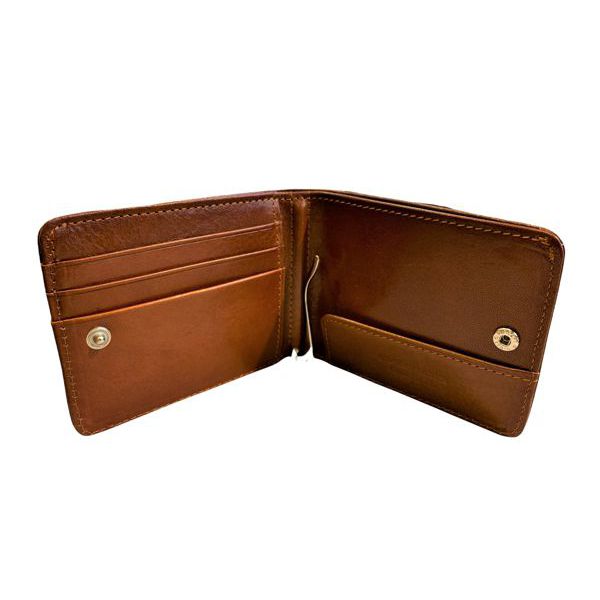 2. Leather wallet with button brown BRASS Workshop