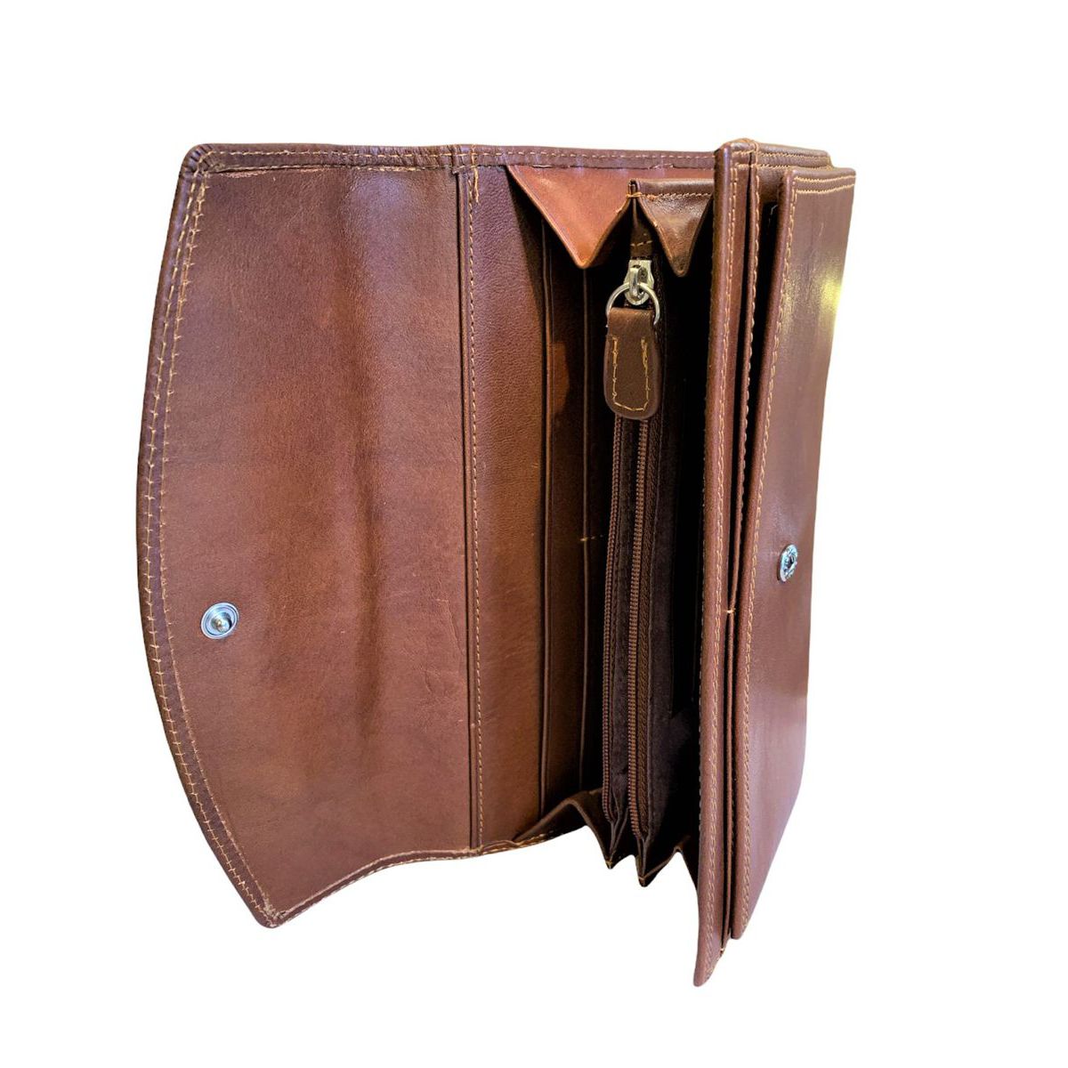 2. Portafoglio maxi in pelle marrone BRASS Workshop op-8387