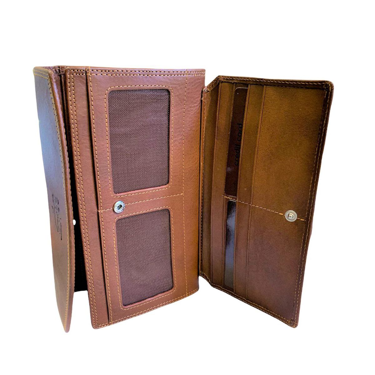 3. Portafoglio maxi in pelle marrone BRASS Workshop op-8387
