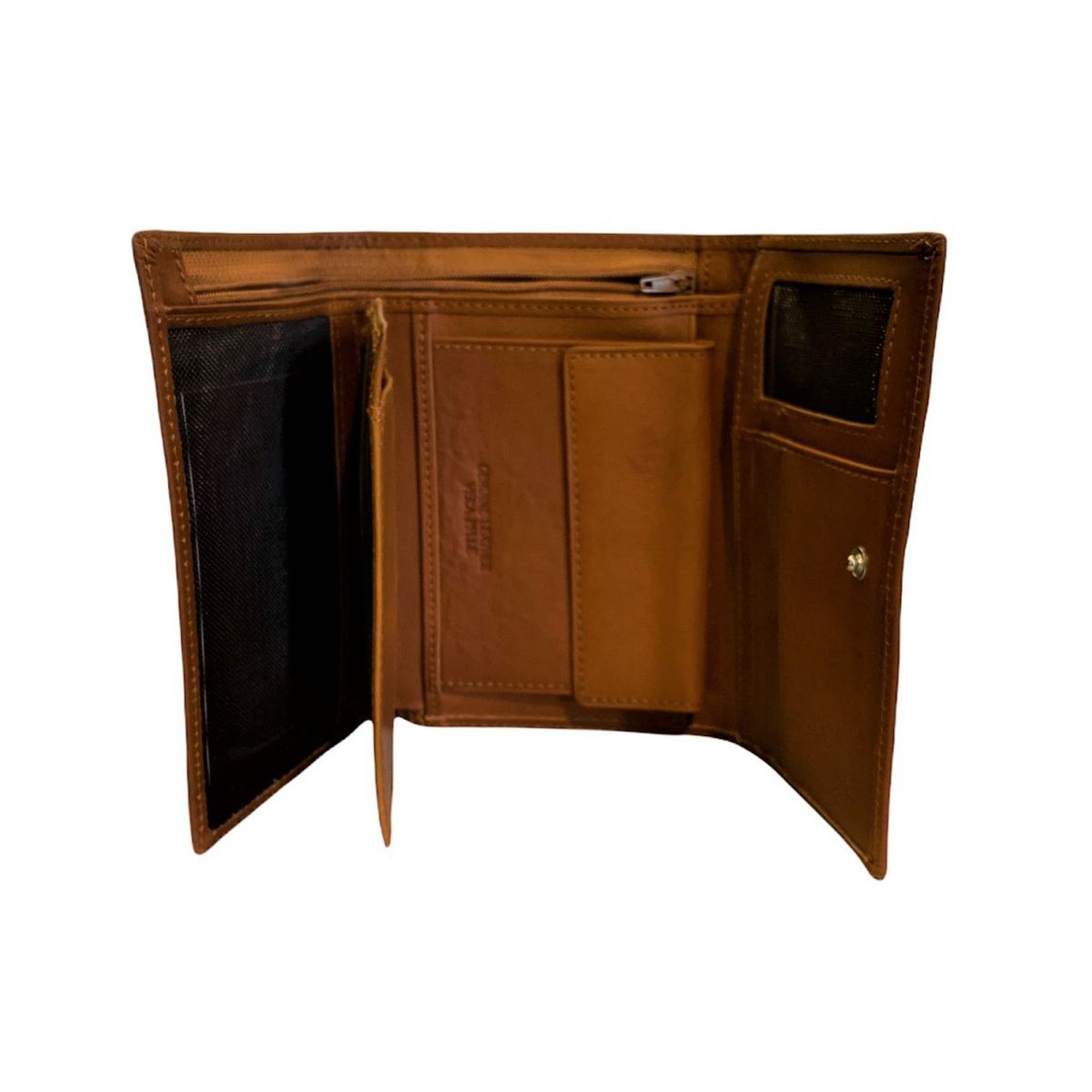 2. Portafogli in pelle con bottone marrone BRASS Workshop op-h33