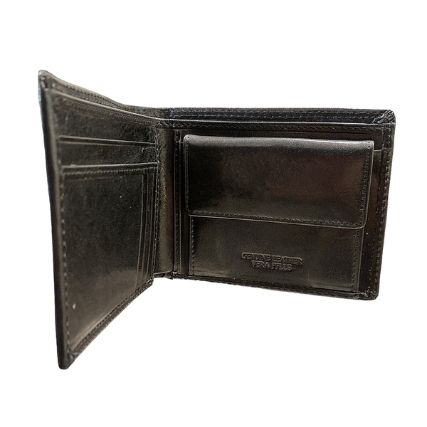 2. Portafogli pelle con porta monete nero BRASS Workshop nf-4450