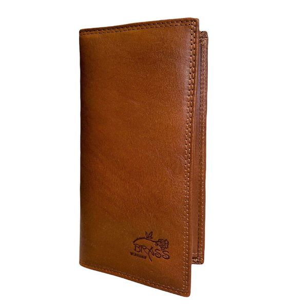 1. Leather document holder, cards and banknotes brown BRASS Workshop