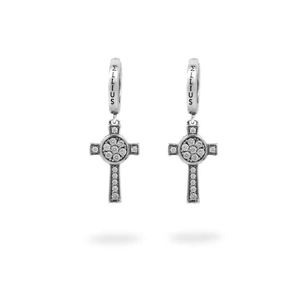 Nativity, silver earrings white ELLIUS Jewelry