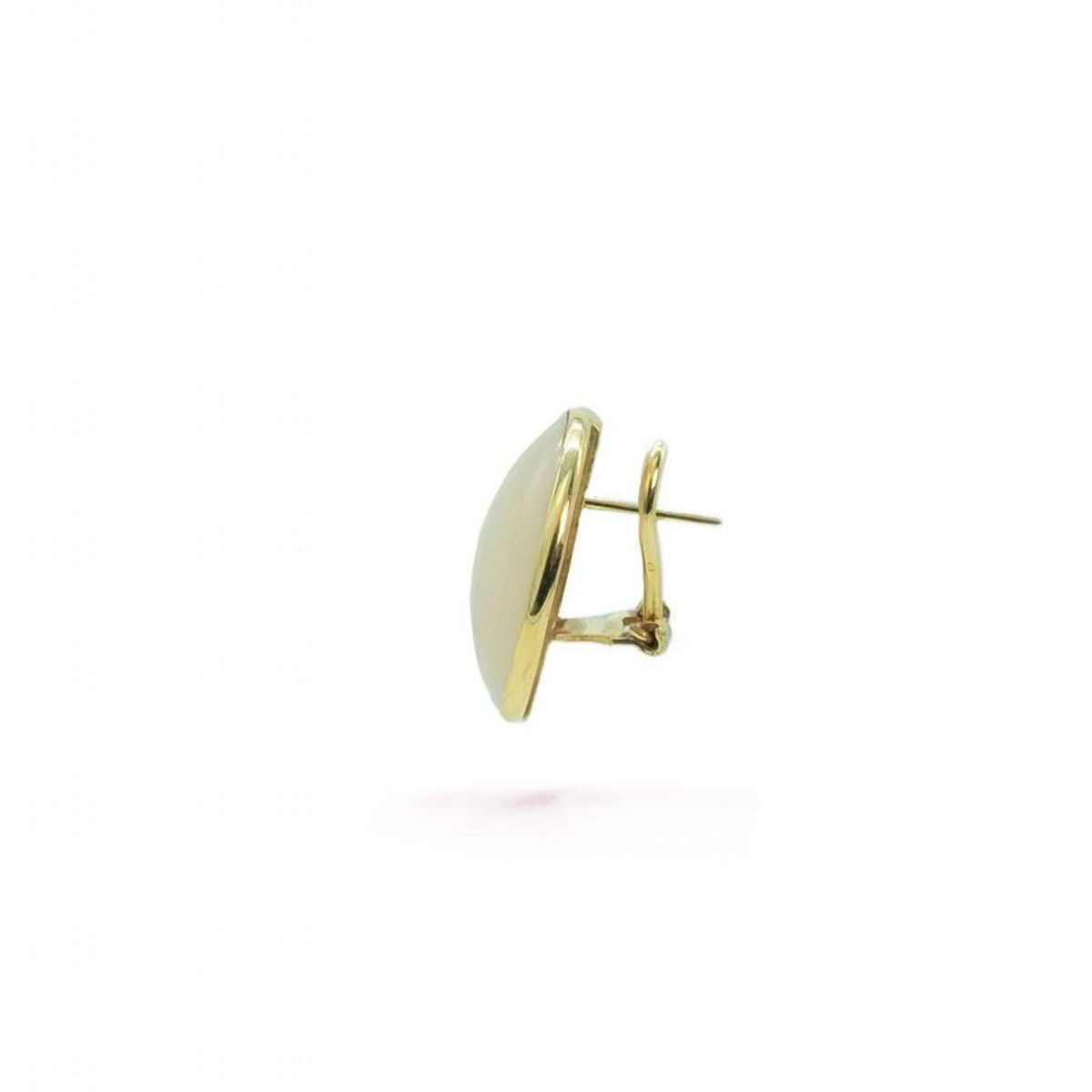 1. Orecchini cabochon madreperla bianco BRASS Workshop 09-128