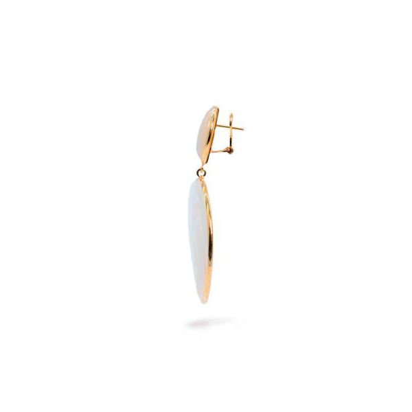 2. Wave, nacre cabochon white BRASS Workshop o9.75