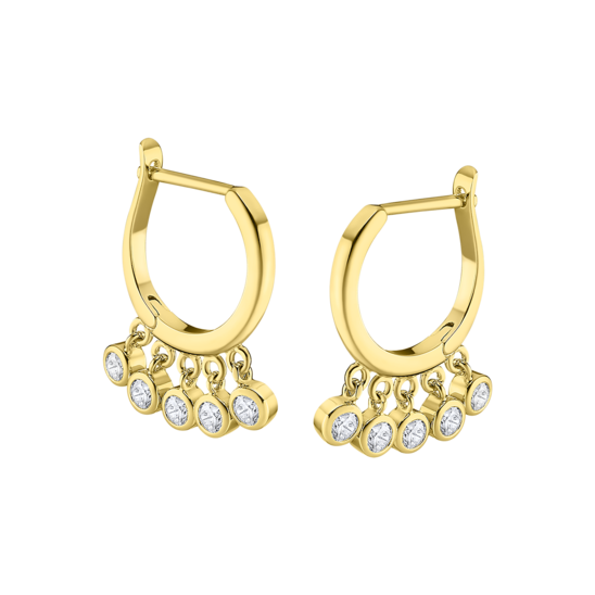 Starchenie Orecchini Pendenti In Argento 925 Con Zirconi A Pera - Design Ritorto - Gioielli Donna Eleganti
