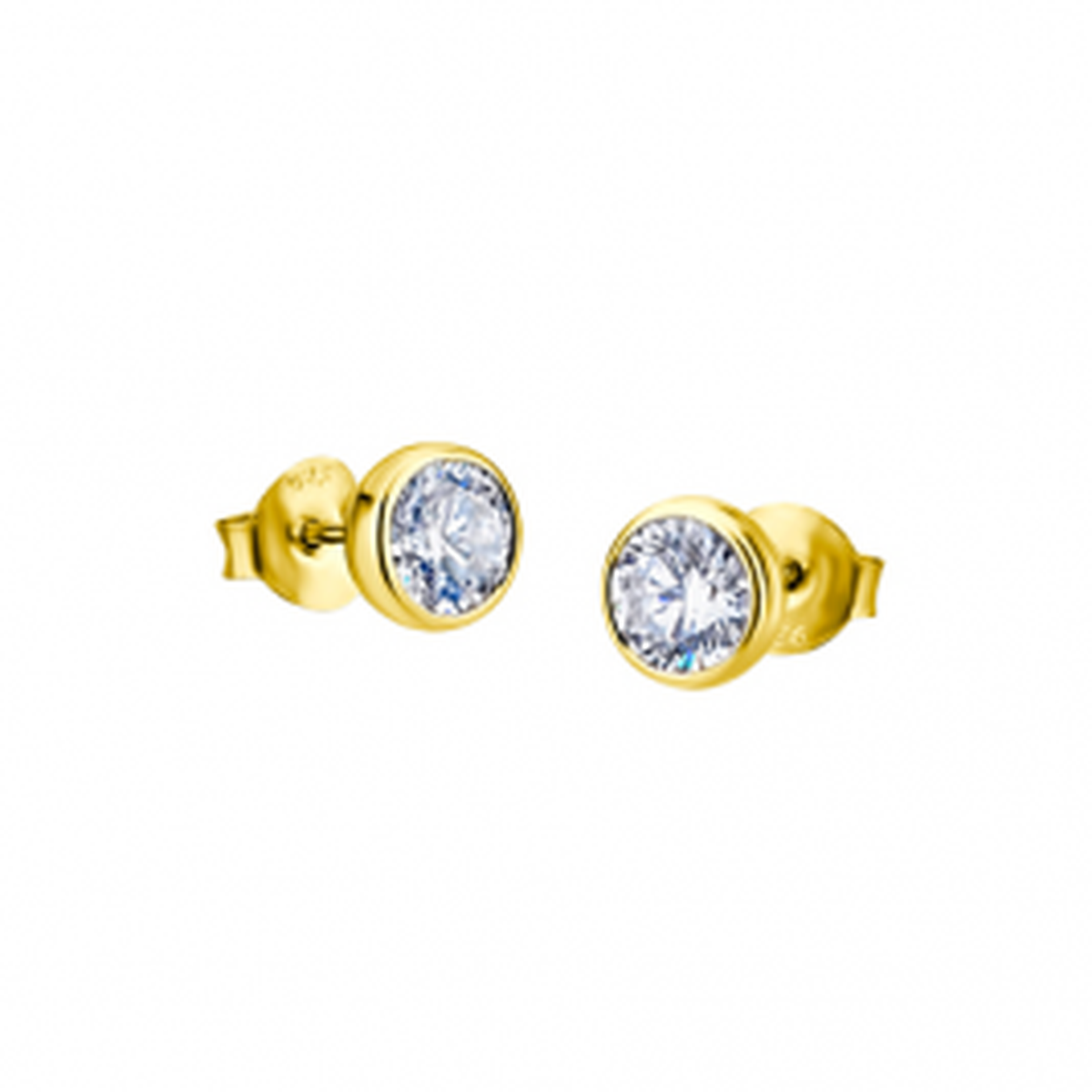 Orecchino Singolo Argento 925 Con Zircone Bianco 3mm E Catena - Punto Luce, Mono Orecchino Made In Italy, Ipoallergenico