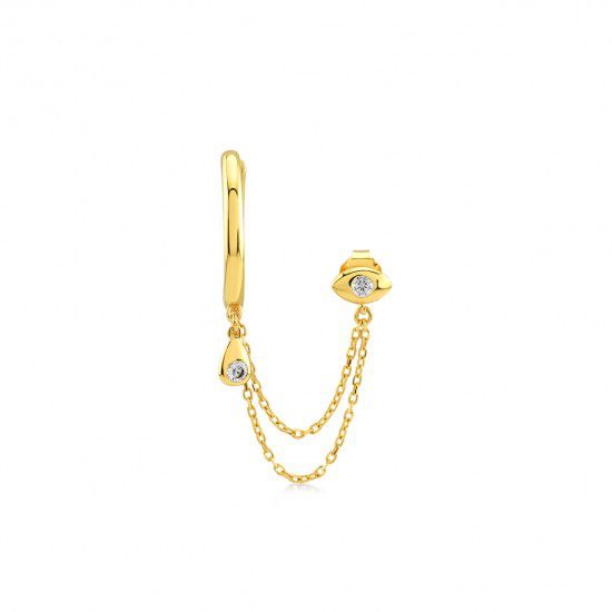 2. Eyes on you, sterling silver earrings (sold individually) gold Kurshuni Gioielli kx195-300yg