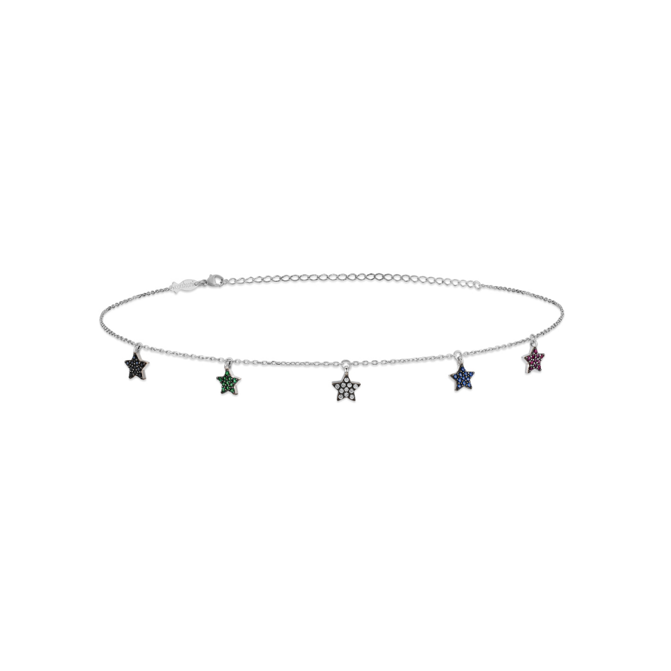 1. Stars, sterling silver choker grey Kurshuni Gioielli kg423y-2c