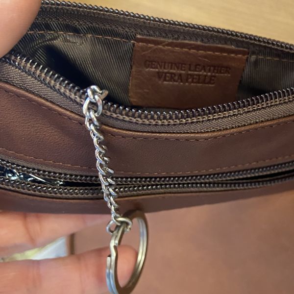 1. Soft leather keychain case Dark brown BRASS Workshop sv-8333