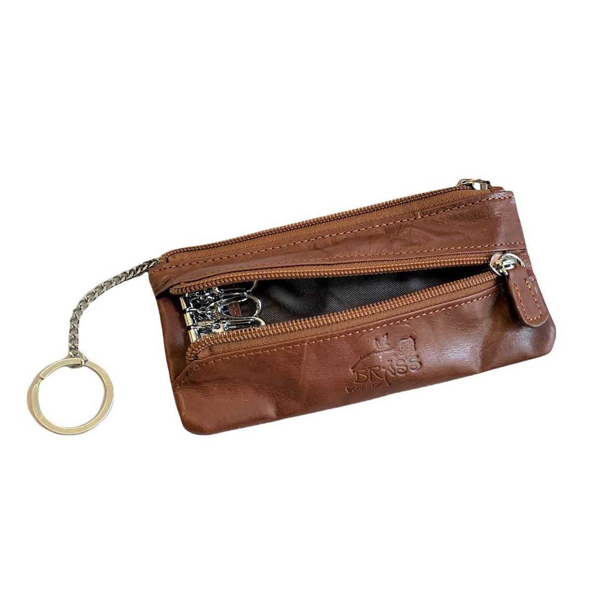 1. Portachiavi pelle astuccio morbido marrone BRASS Workshop sv-8333