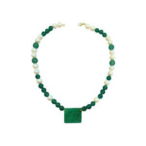 2. Girocollo perle e giada verde BRASS Workshop crlcl04-1