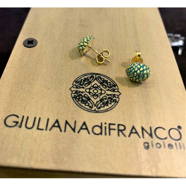 1. Pinecone, lobe earrings green GIULIANAdiFRANCO gioielli j-e140