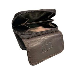 2. Mini wallet with coin purse dark brown BRASS Workshop op-8505