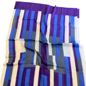 Striped cashmere scarf blue BRASS Workshop