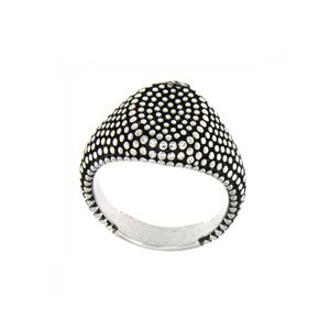 Anello ovale puntinato brunito BRASS Workshop