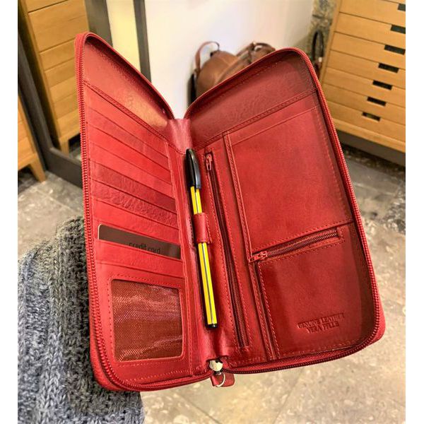3. Card holder with zipper red BRASS Workshop op-8104