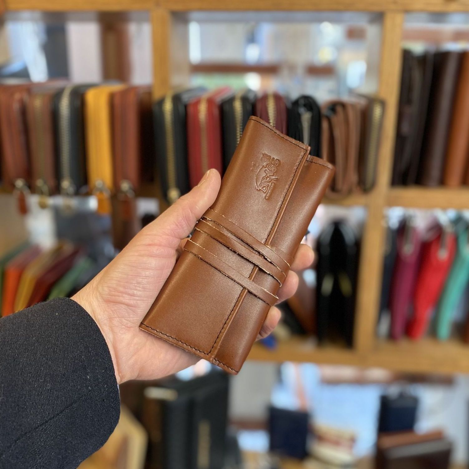 Porta Tabacco In Pelle Marrone - Astuccio Portasigarette Classico - Foto 3