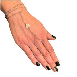 Heart,  silver triple turn bracelet silver BRASS Workshop