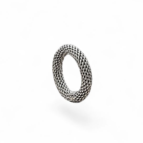1. Silver burnished mesh ring silver gray BRASS Workshop brsaa11
