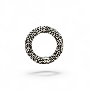 2. Silver burnished mesh ring silver gray