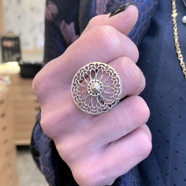 1. Mandala, silver ring silver gray BRASS Workshop brsaa18
